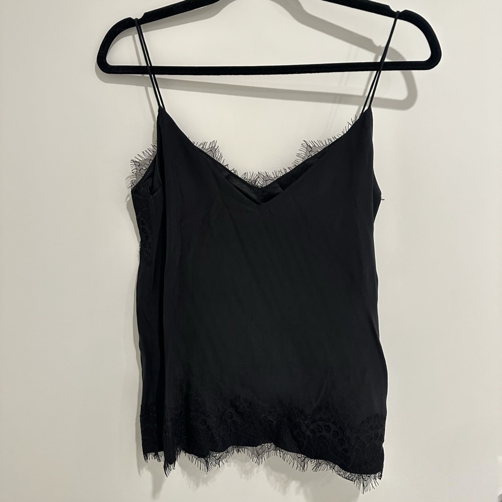 Rag & Bone Black Lace Trim Cami Top